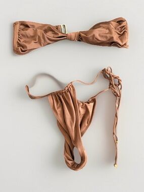 Sommer swim size xs small tie knot bikini set 
Never worn Chocolate Brown